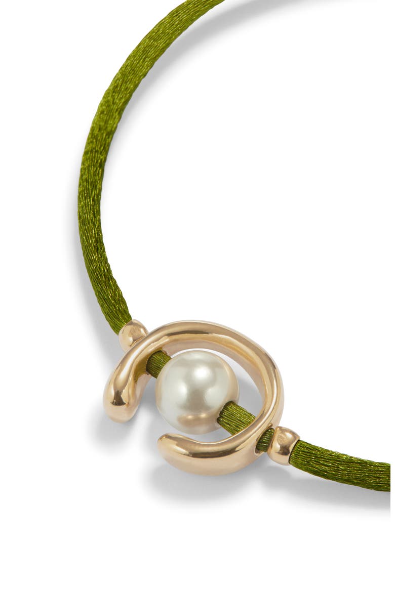 Green Thread Gold-plated Pearl Shell Bracelet, Alternate, color, Gold