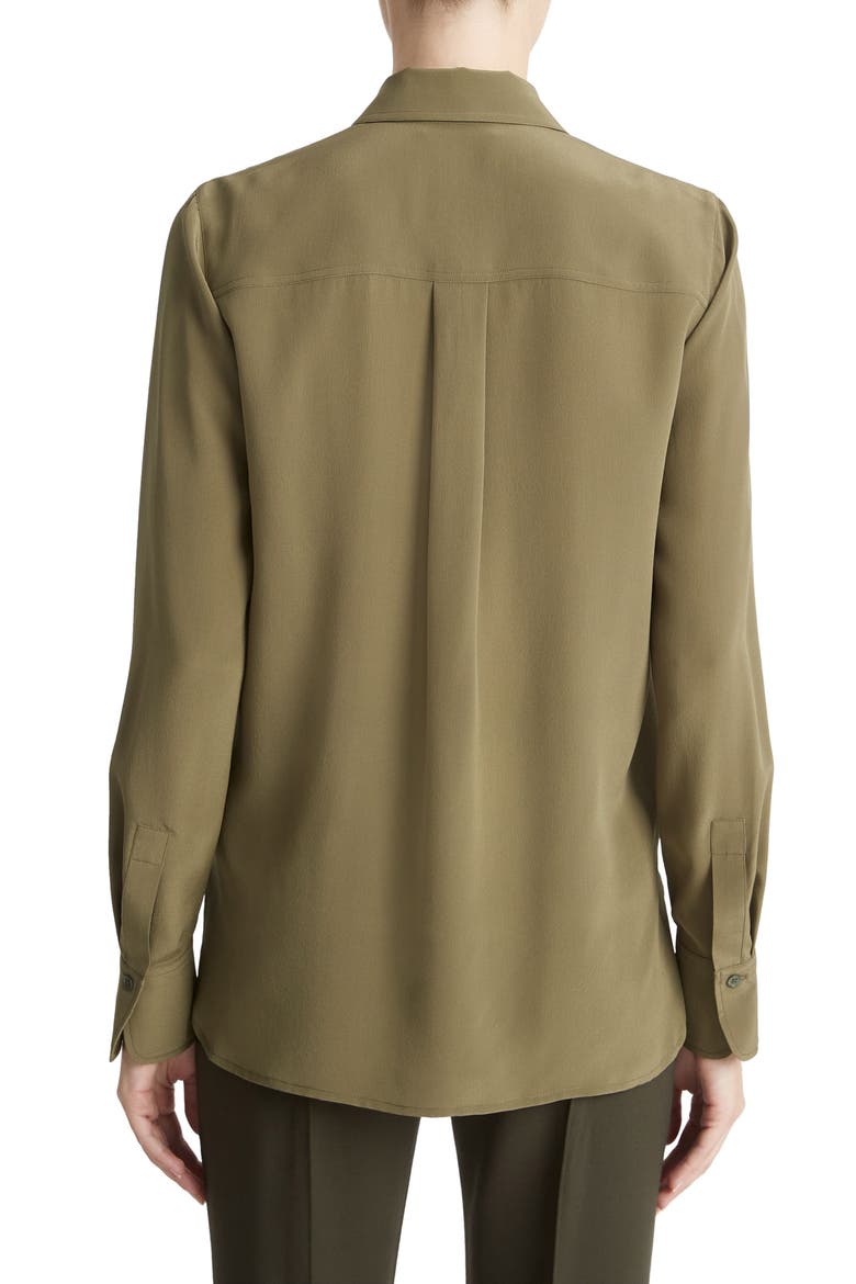 Stretch Silk Blouse, Alternate, color, WASHED VINE