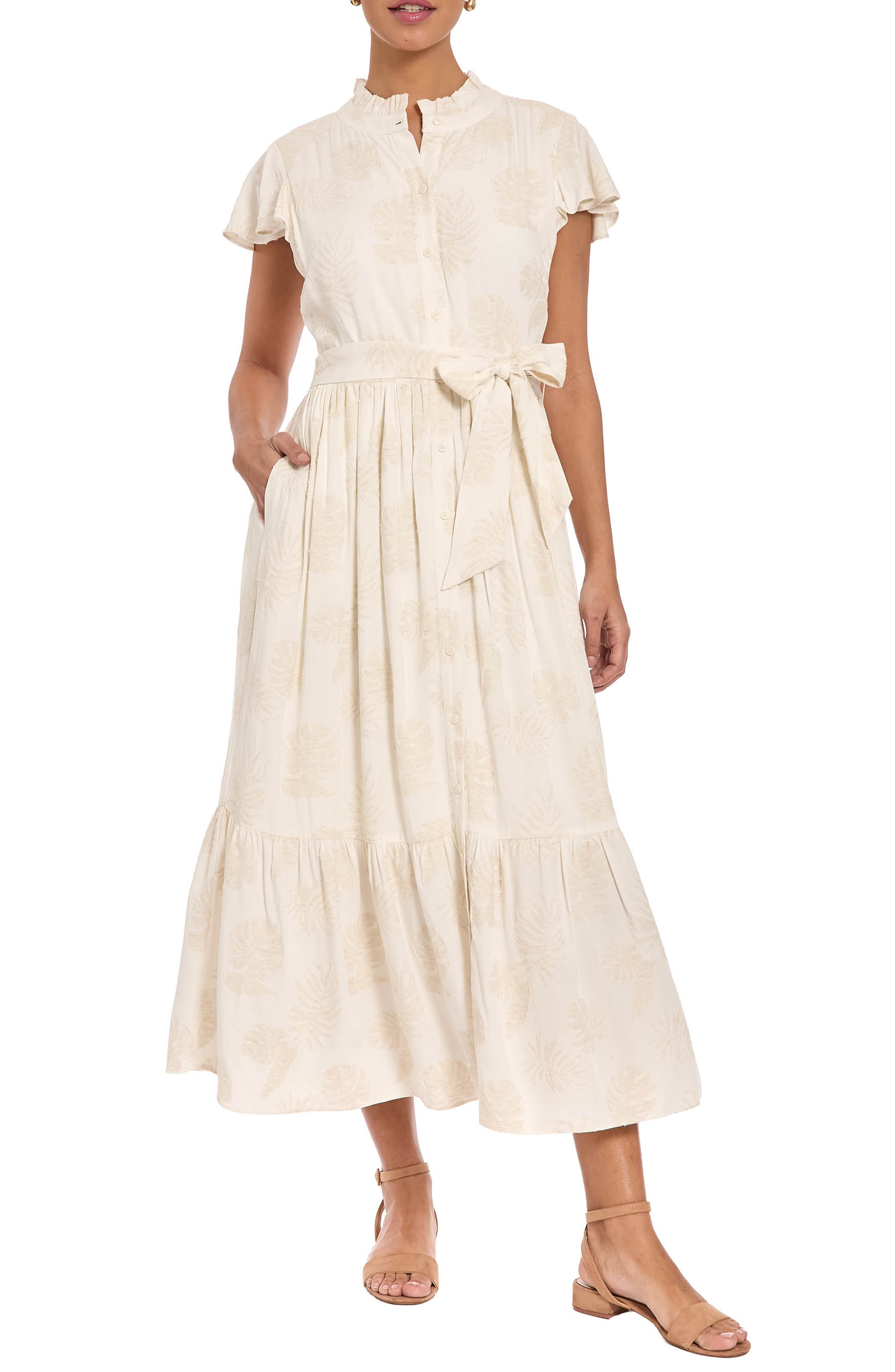 London Times Ruffle Tiered Maxi Dress
