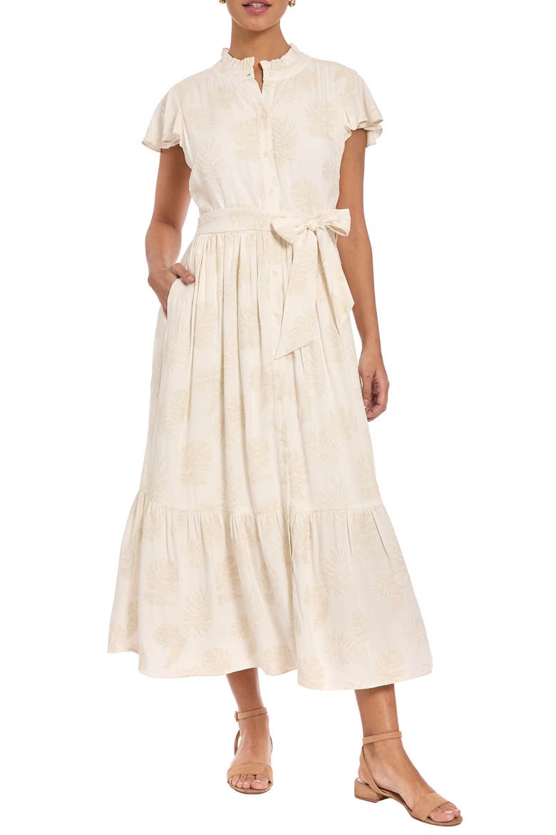Ruffle Tiered Maxi Dress, Main, color, IVORY/ TAN