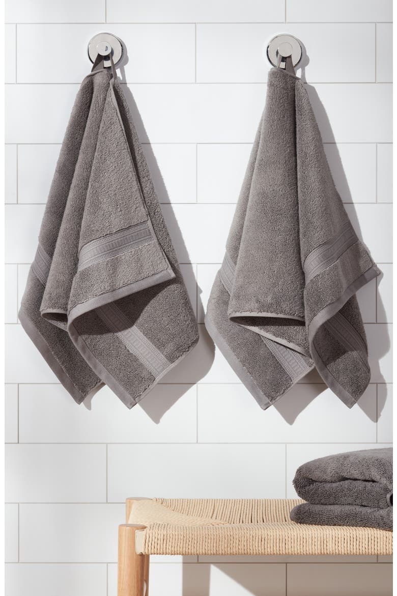 Zero Twist 2-Pack Cotton Hand Towels, Alternate, color, GREY PEARL