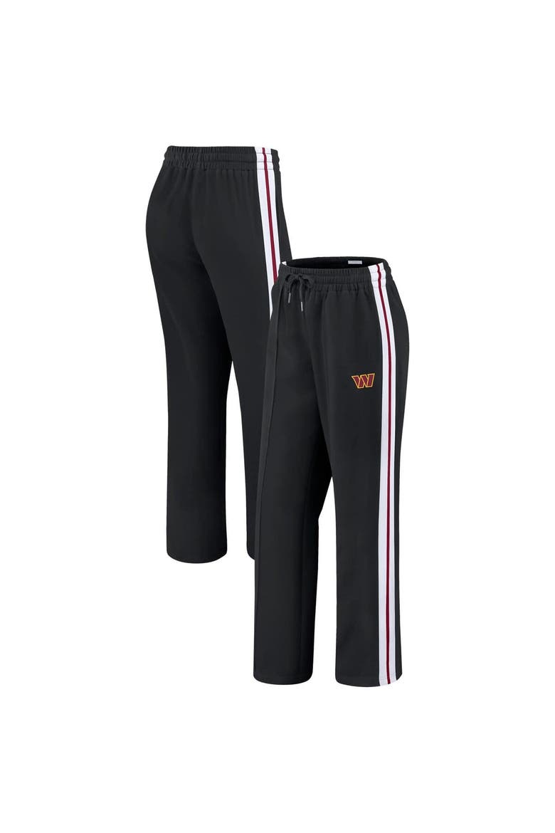 Women's WEAR by Erin Andrews Black Washington Commanders Color-Block Straight Leg Pants, Main, color, Black