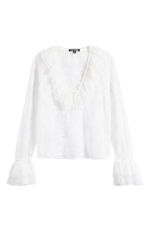 Steve Madden Hamptons Ruffle Lace Top In Antique