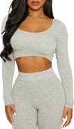 Naked Wardrobe Scoop Neck Crop Top
