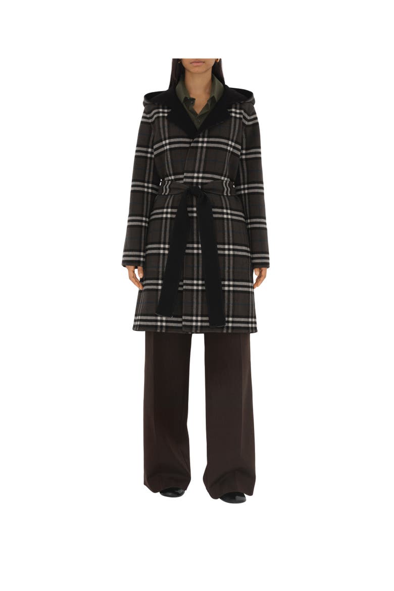 Mid-length Reversible Wool Car Coat, Alternate, color, Black