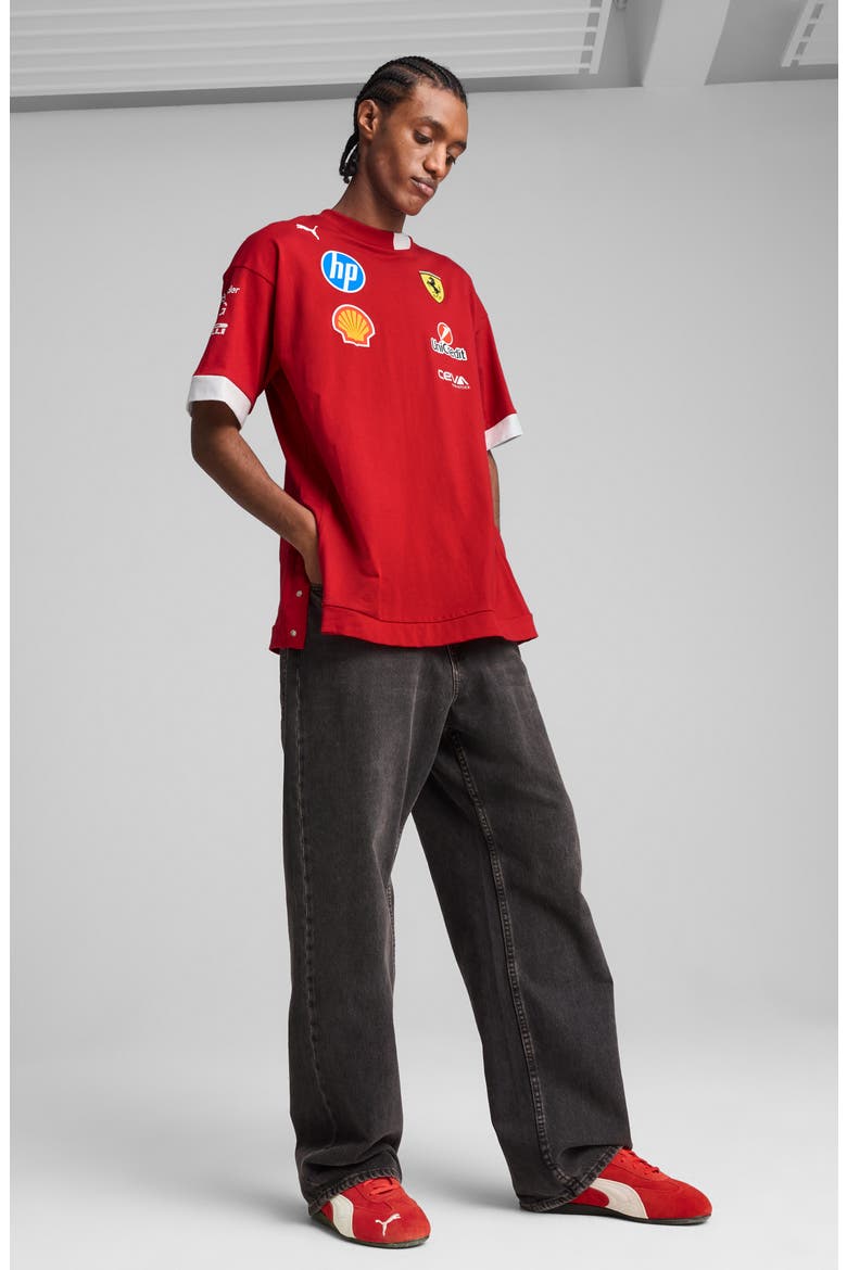 x 2025 Scuderia Ferrari HP Driver T-Shirt, Alternate, color, DARK CHERRY