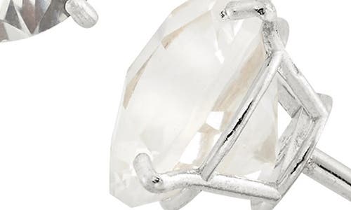 Fuzion Creations Amethyst Stud Earrings In White Sapphire/white Gold