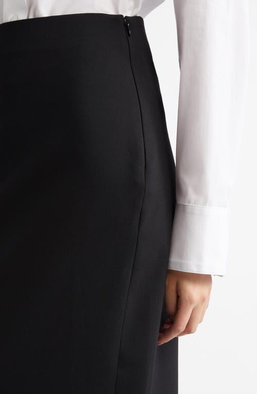 Loulou Studio Samos Stretch Wool Grain De Poudre Pencil Skirt In Black