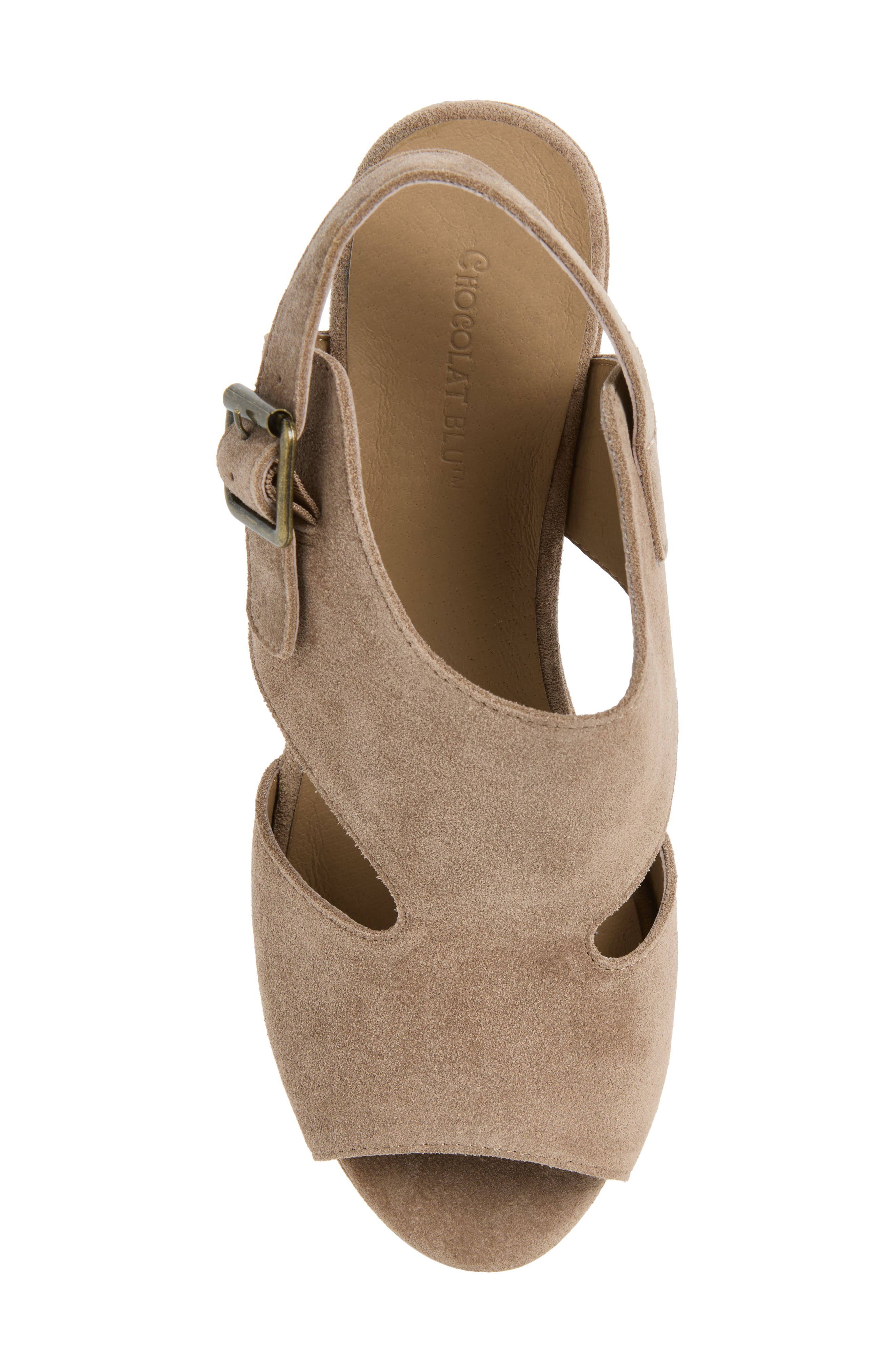 Werner Leather Wedge Sandal, Alternate, color, TAUPE SUEDE