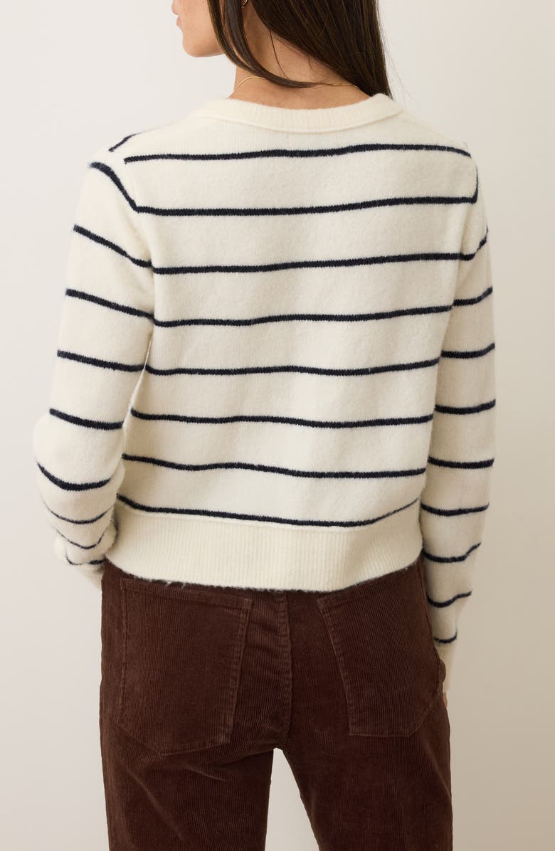 Marine Layer Sausalito Stripe Wool Blend Cardigan, Alternate, color, Harbor Stripe