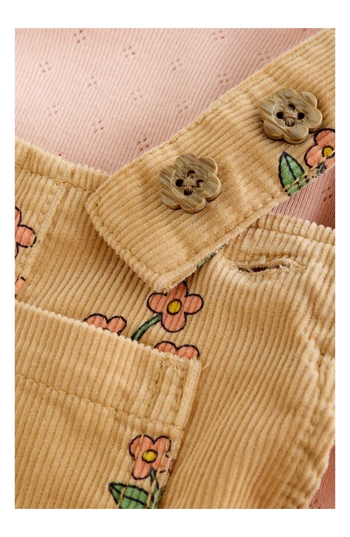 Next Kids' Pointelle Top & Corduroy Overalls Set In Yellow