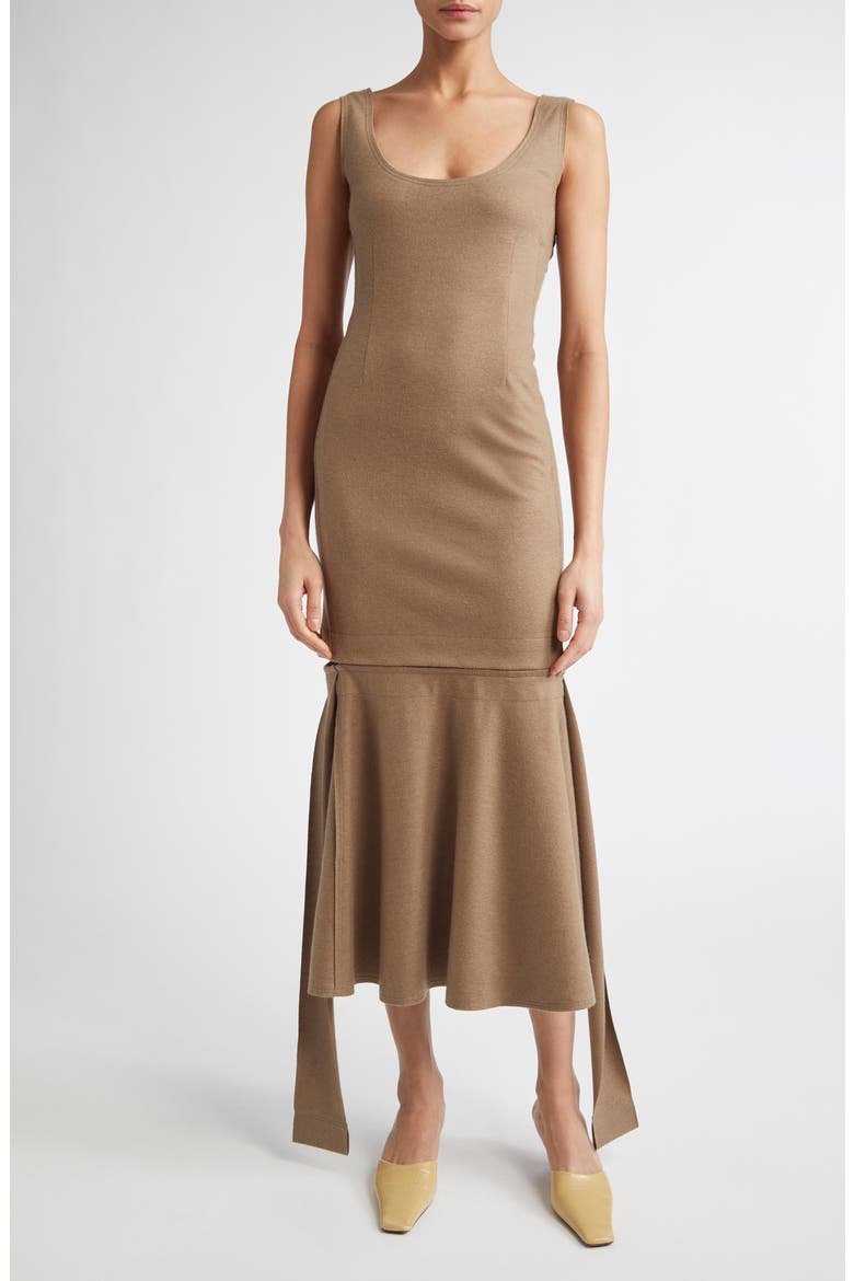 Travel Hook & Eye Cashmere & Cotton Tank Dress, Main, color, MUD