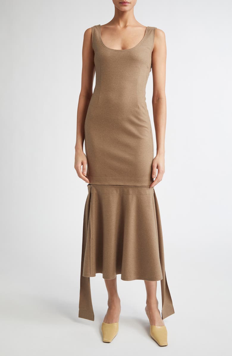 SETCHU Travel Hook & Eye Cashmere & Cotton Tank Dress, Main, color, Mud