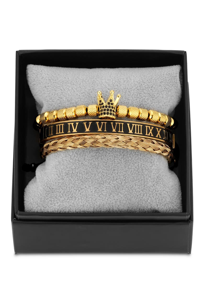 King Henry 3-Piece Bracelet Set, Main, color, GOLD