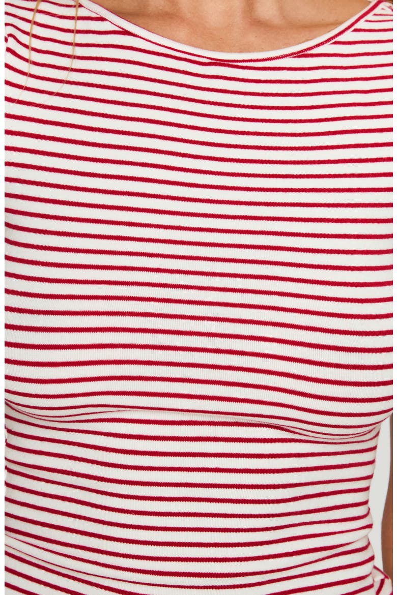 Drives Me Crazy Backless Top, Alternate, color, RED STRIPE