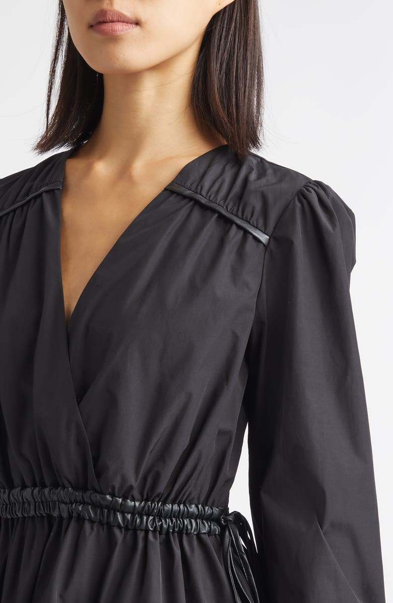 Derek Lam 10 Crosby Dominica Surplice Peplum Top, Alternate, color, Black