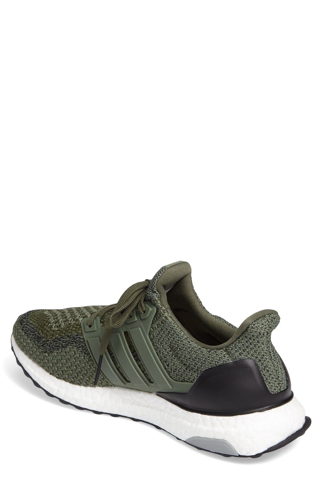 UltraBoost Running Shoe, Alternate, color, BASE GREEN/ WHITE
