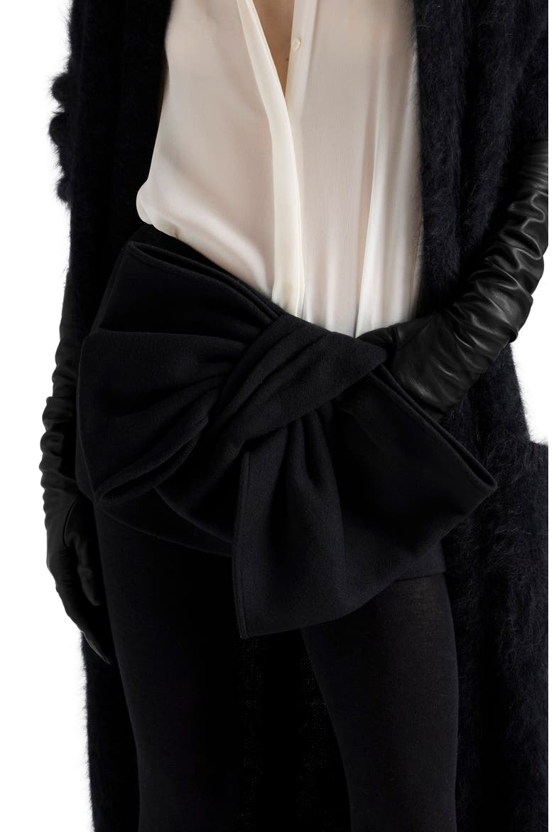 Bow Wool Blend Miniskirt, Alternate, color, WOOL BLEND BLACK