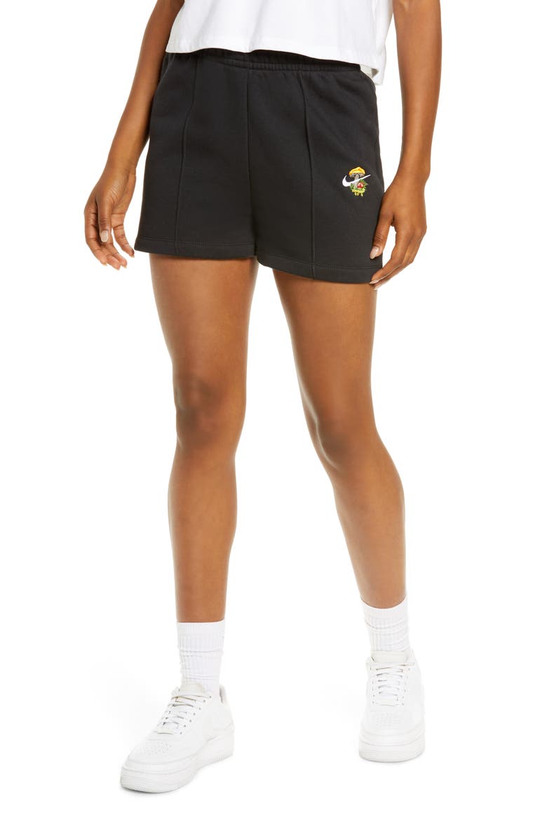 Sportswear Pleated Shorts, Main, color, BLACK