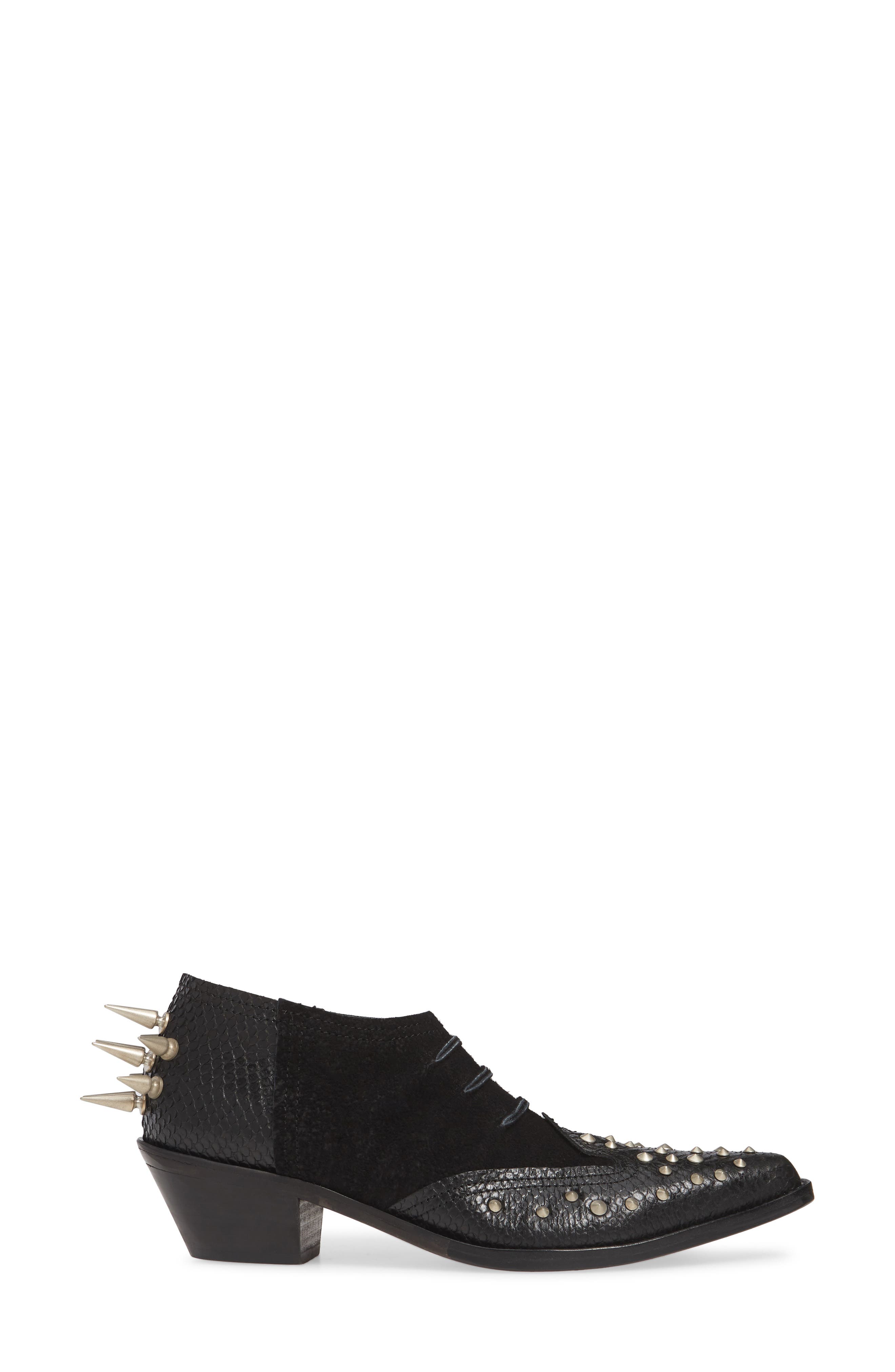Ankle Cowboy Boot, Alternate, color, BLACK