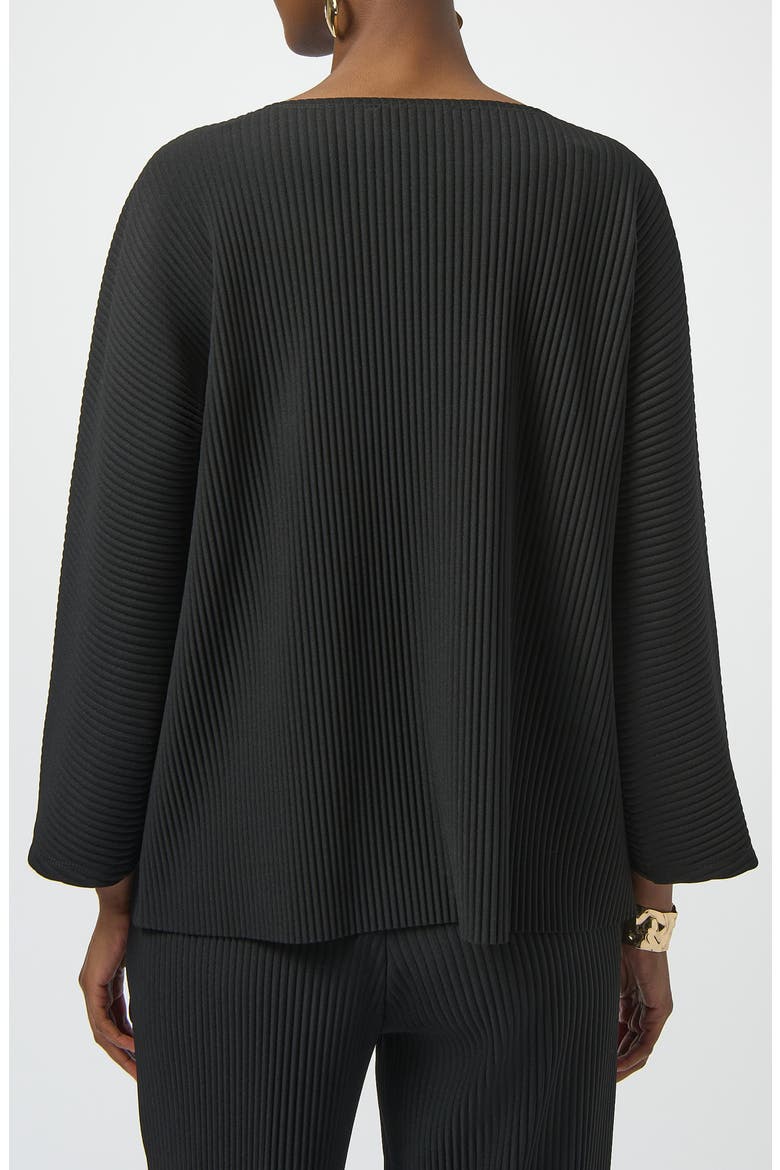 Pleated Scuba Crepe Boxy Top, Alternate, color, BLACK
