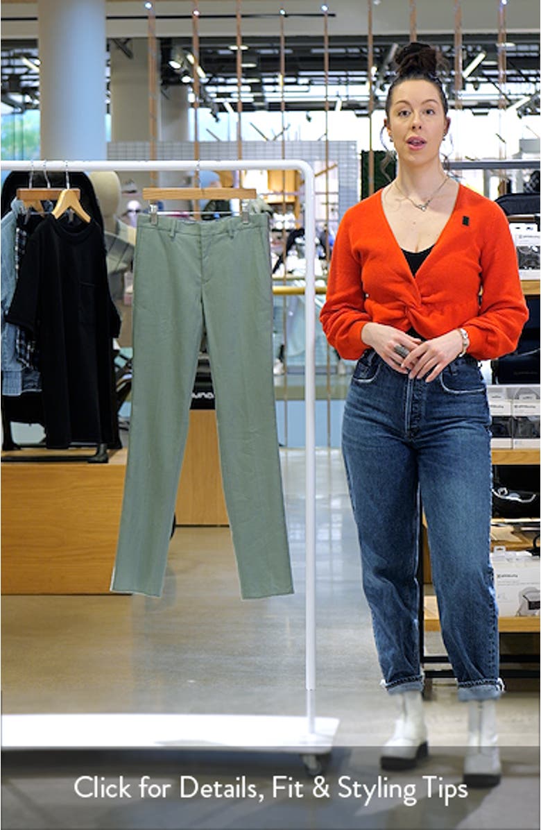 Kids' Solid Green Flat Front Linen Blend Dress Pants, sales video thumbnail