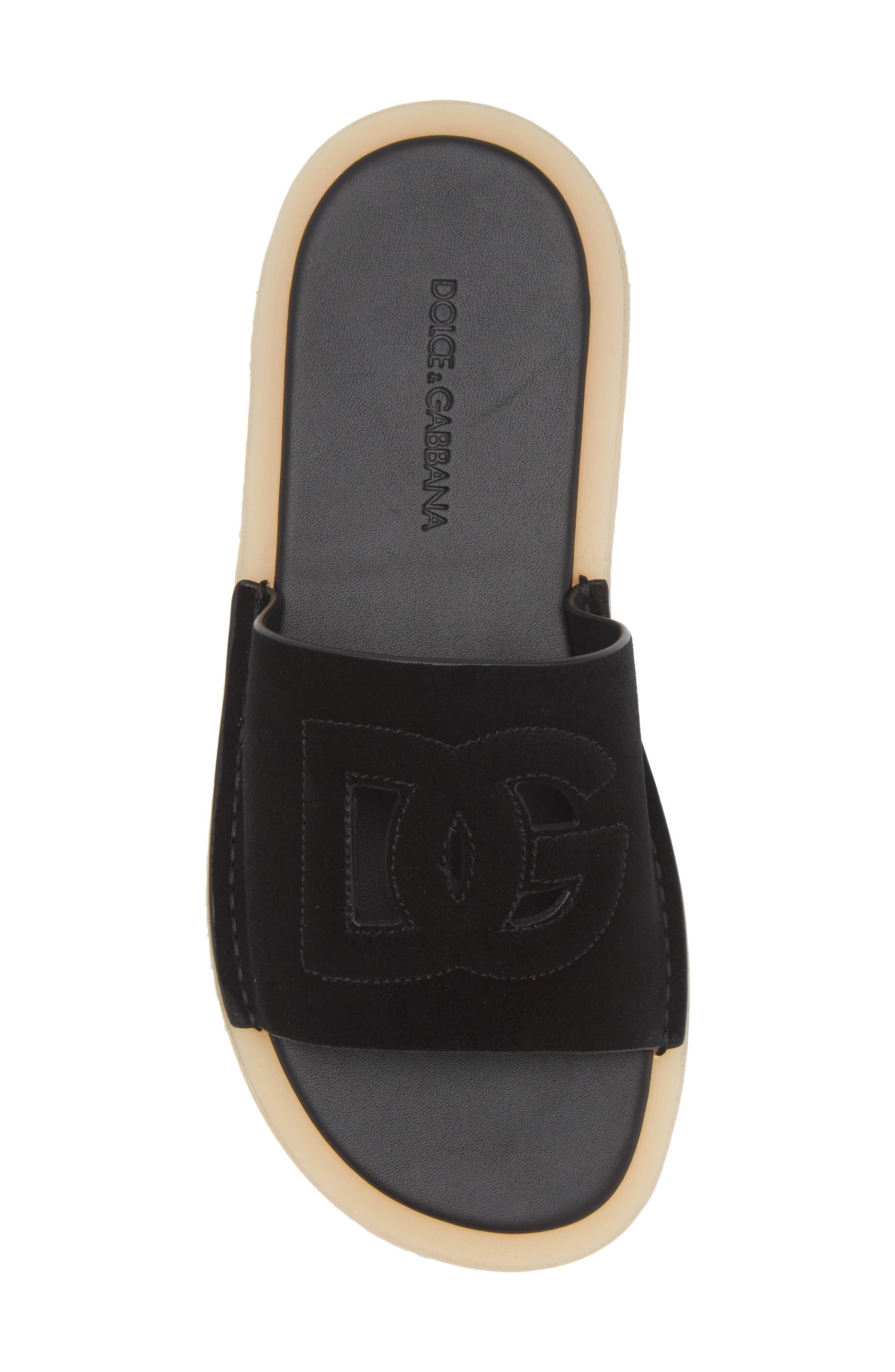 Dolce&Gabbana Crosta Slide Sandal, Alternate, color, Black