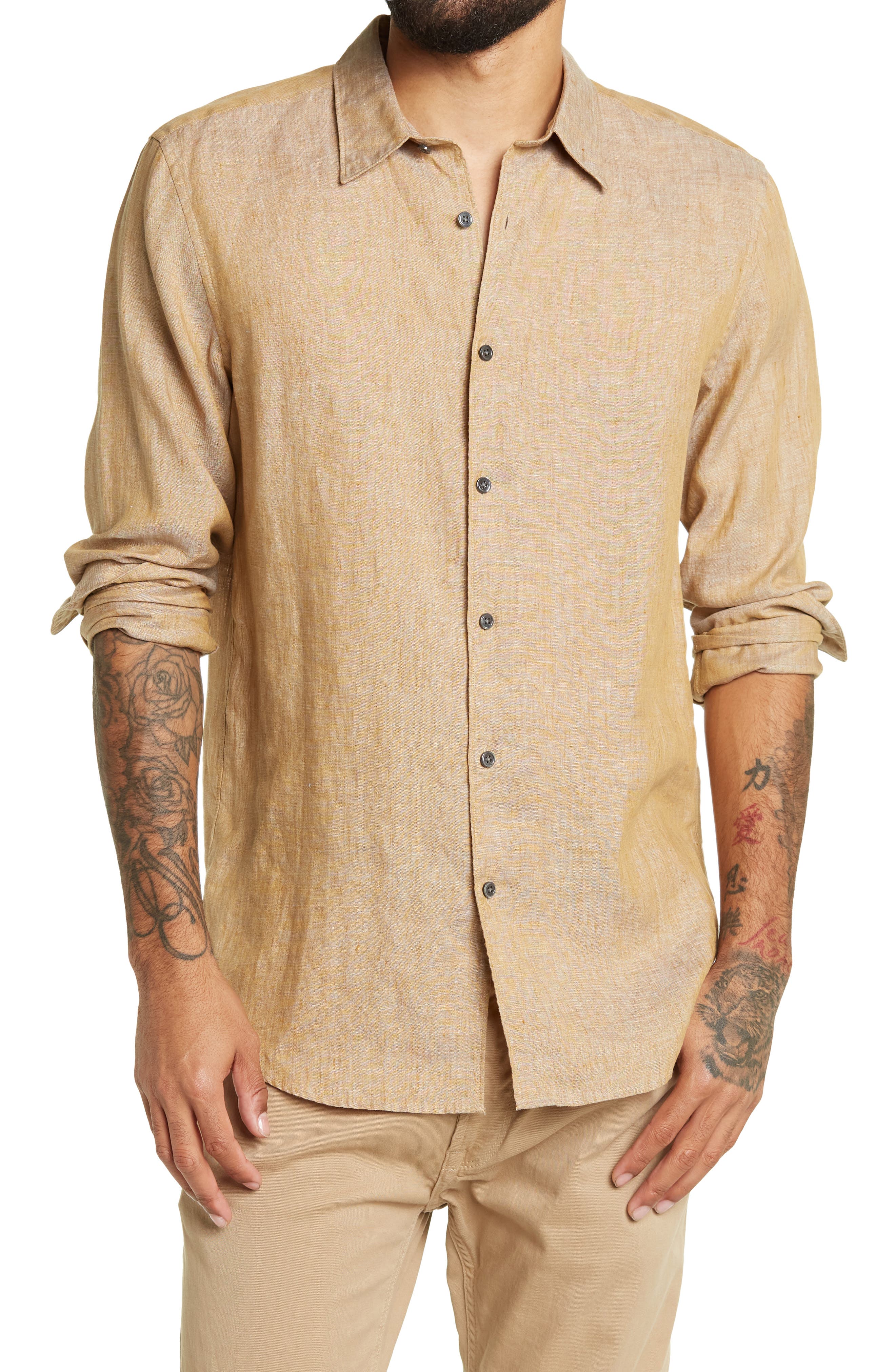 Theory Irving Summer Line Button Front Shirt (Men) | Nordstromrack