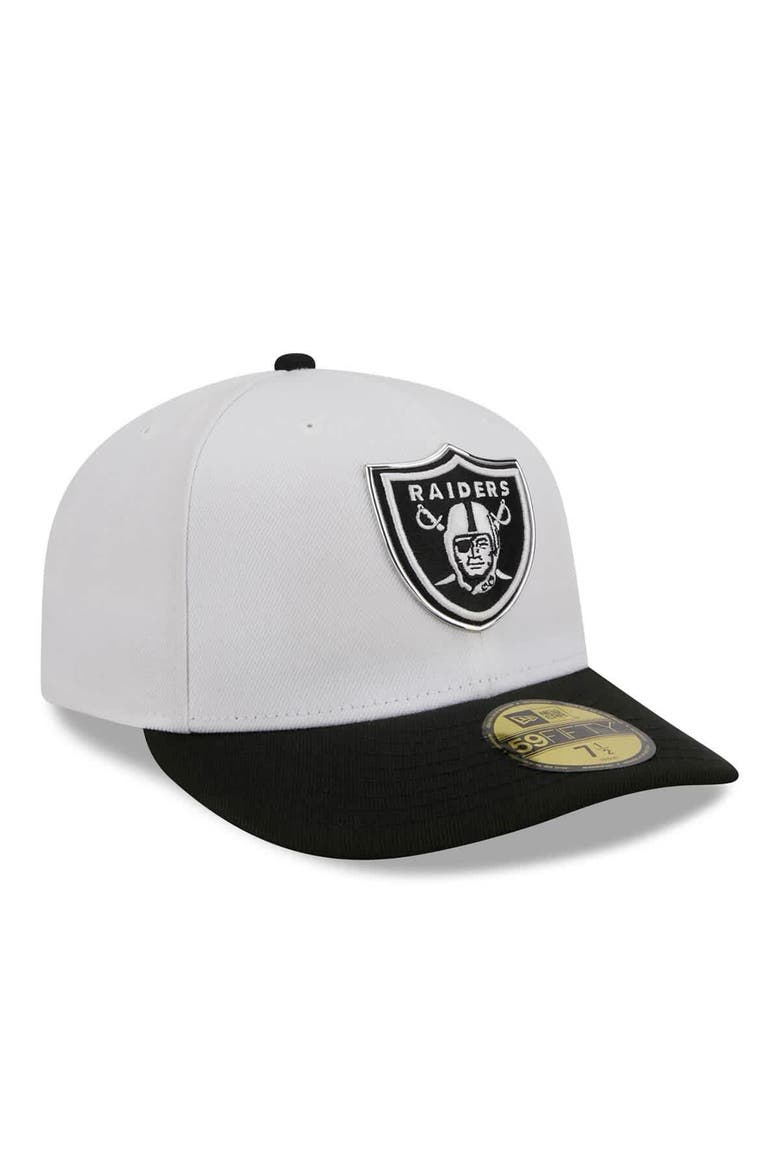 Men's New Era  White/Black Las Vegas Raiders 2026 NFL Draft Pre-Curved 59FIFTY Fitted Hat, Alternate, color, White