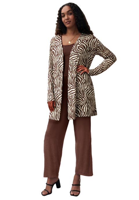 Everyday Stretch Knit Open Front Cardigan (Plus)