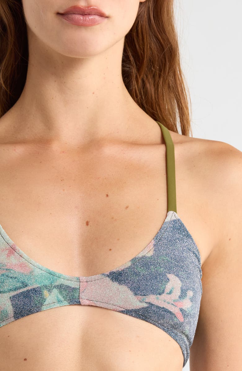 free-est by Free People Misty Metallic Bikini Top, Alternate, color, Flower Riot
