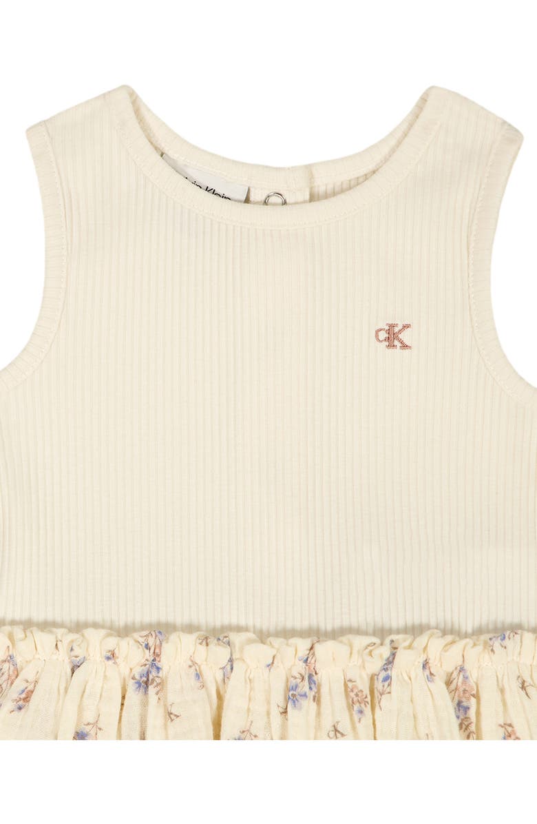 Calvin Klein Floral Skirted Bodysuit & Headband Set, Alternate, color, 