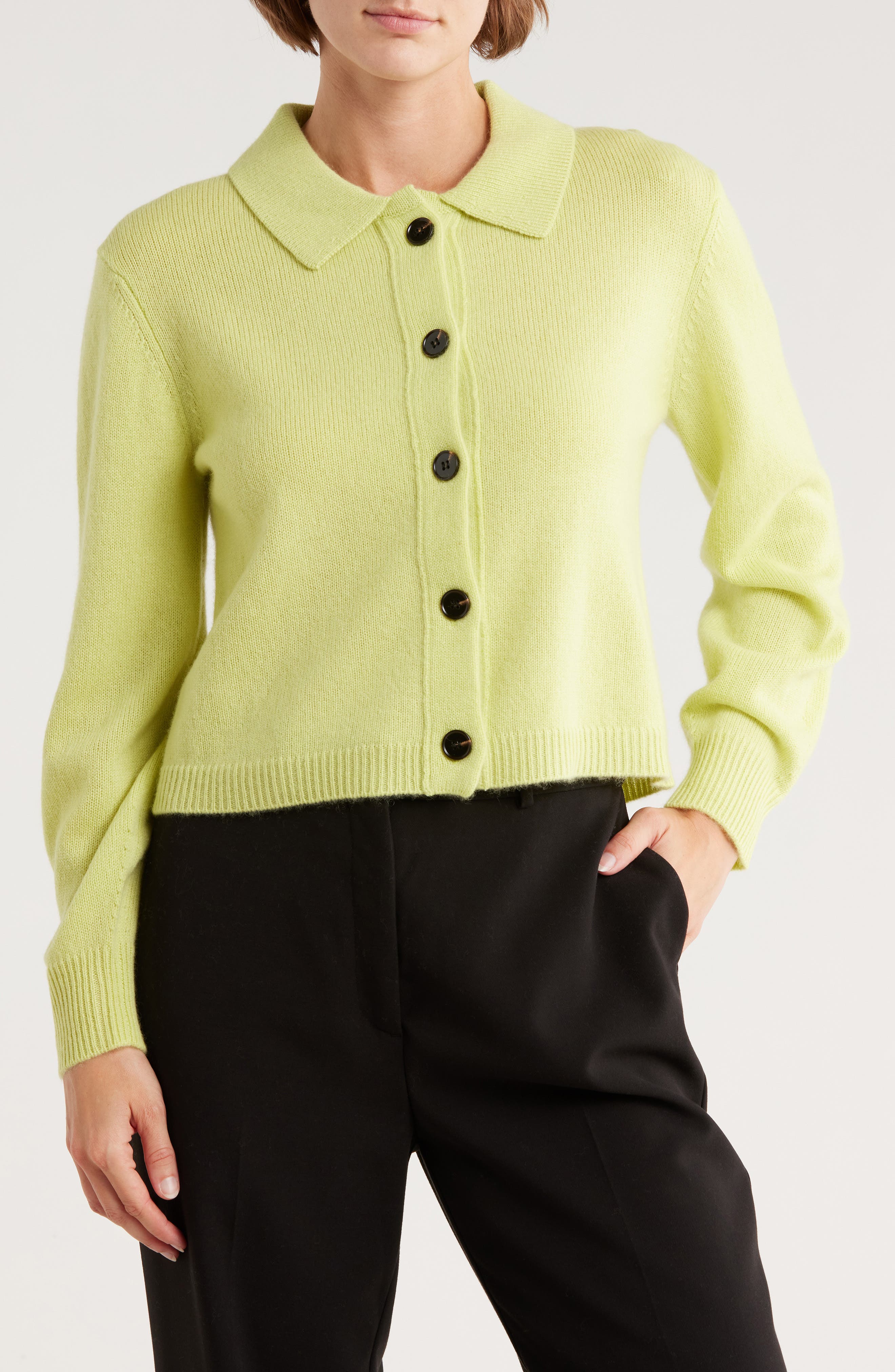 Magaschoni Cashmere Polo Cardigan