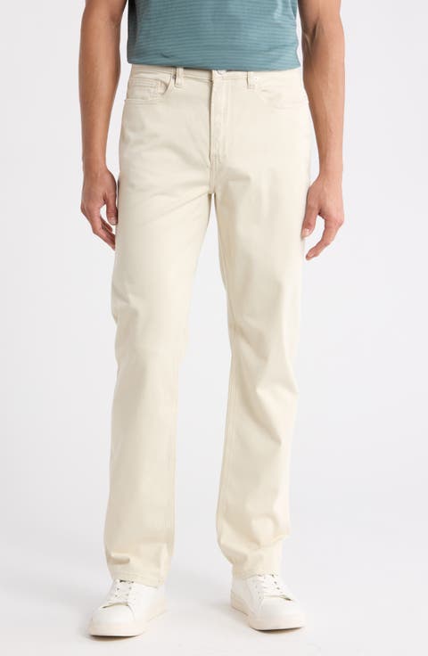 Modern Straight Leg Five-Pocket Twill Pants (Grey)