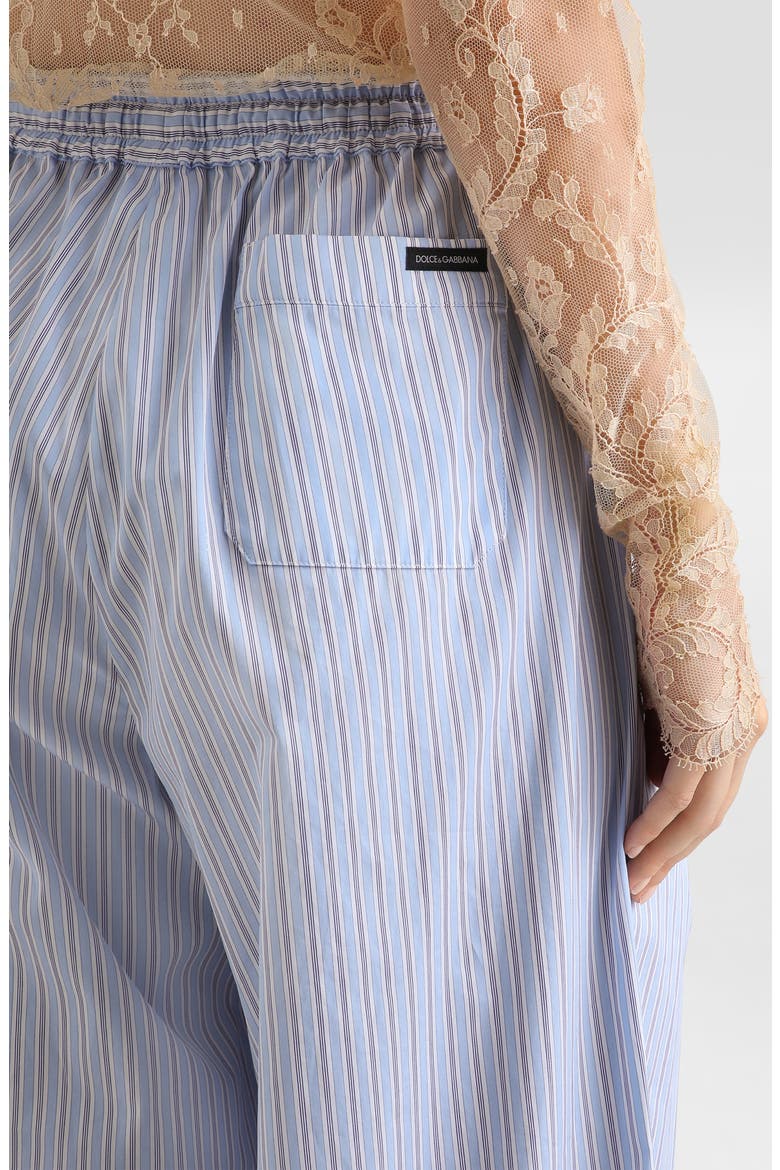 Striped Wide Leg Cotton Poplin Pants, Alternate, color, S8051 STRIPED BLUE/ WHITE