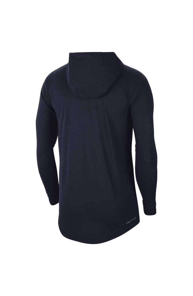 Nike Men's Nike Navy Michigan Wolverines Campus Tri-Blend Performance Long Sleeve Hooded T-Shirt, Alternate, color, 