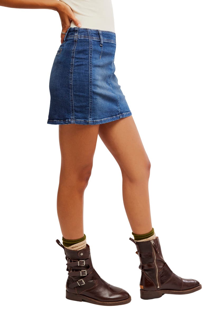 Free People Daylight Denim Miniskirt, Alternate, color, Helix
