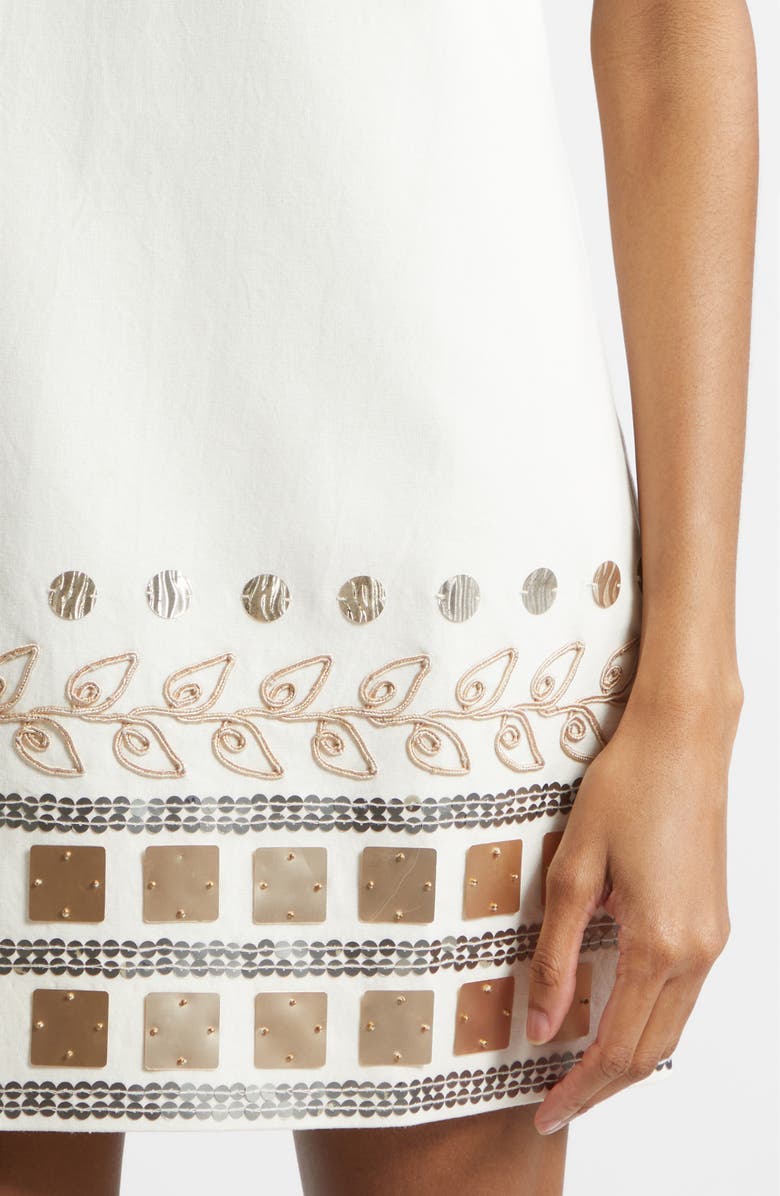 Cinq à Sept Tabitha Embellished Sheath Dress, Alternate, color, Ivory