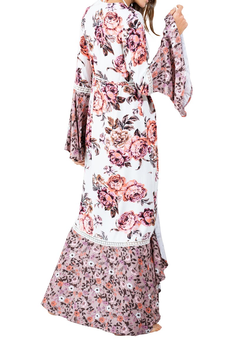 Rose Amelia Bell Sleeve Cover-Up Wrap, Alternate, color, PINK