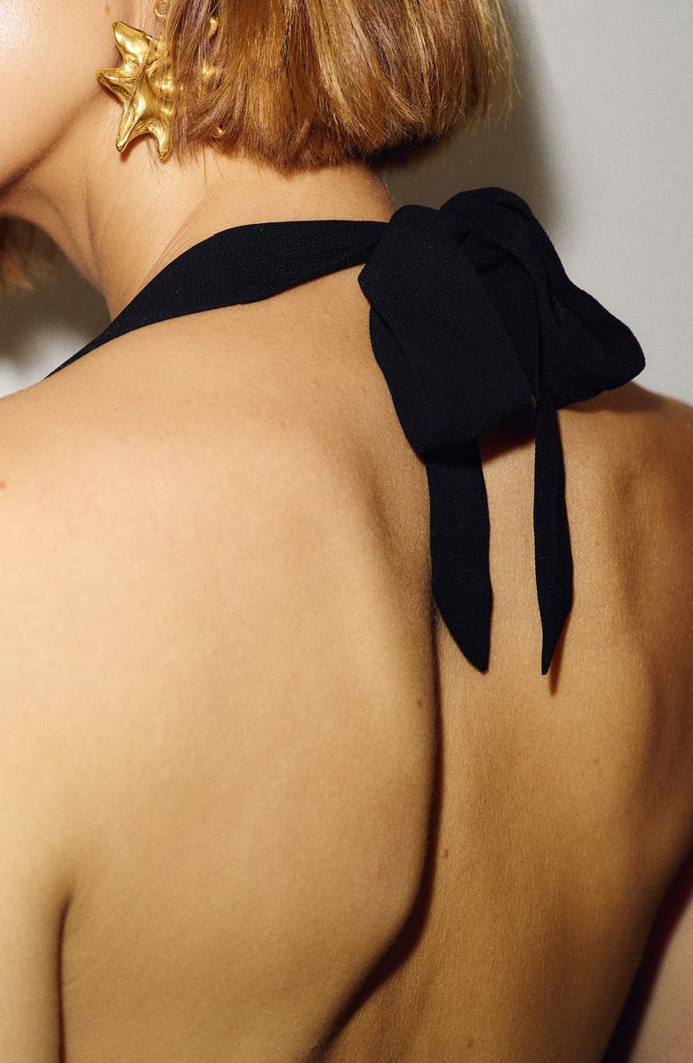 Reformation Hastings Halter Top, Alternate, color, Black