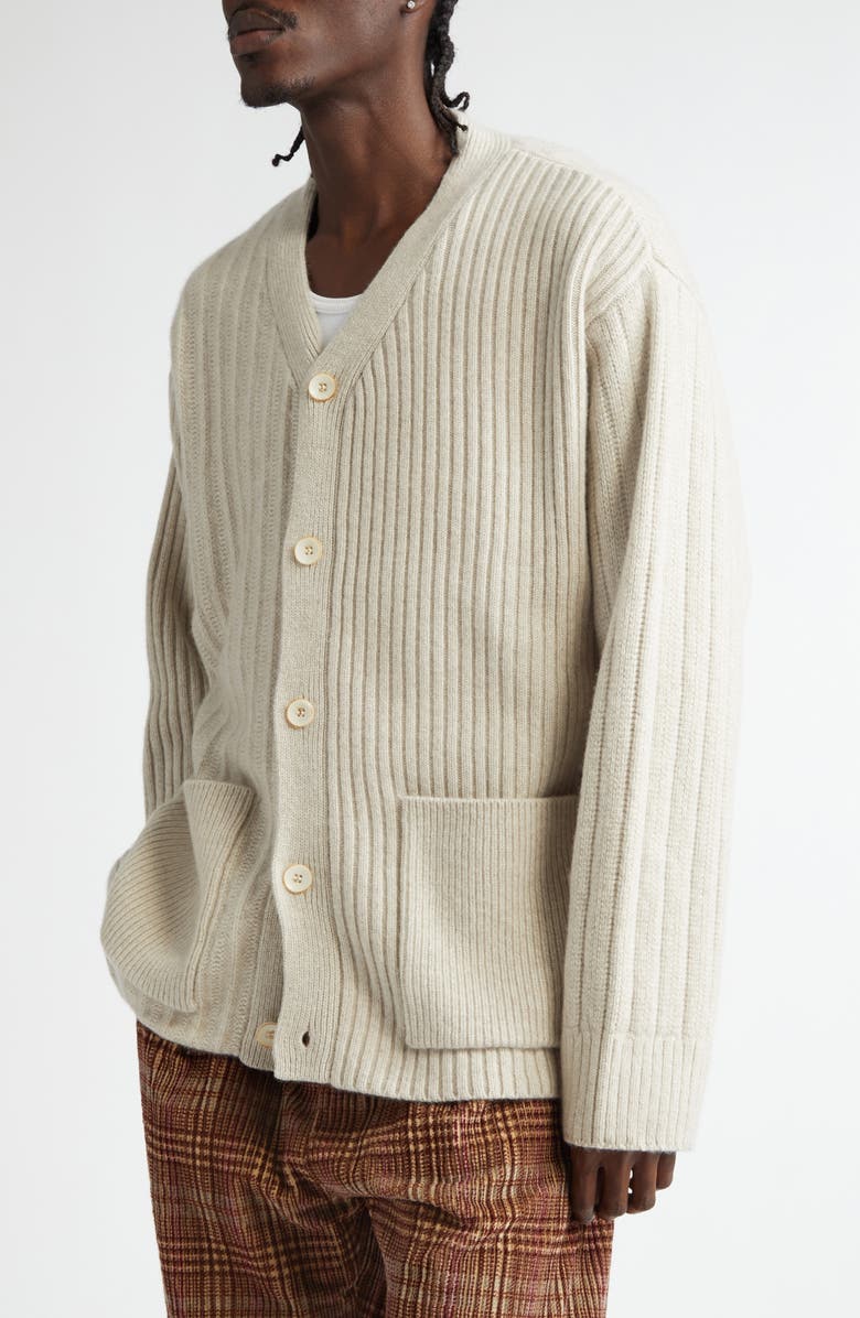 The Elder Statesman Cashmere Mixed Rib Cigar Cardigan, Alternate, color,