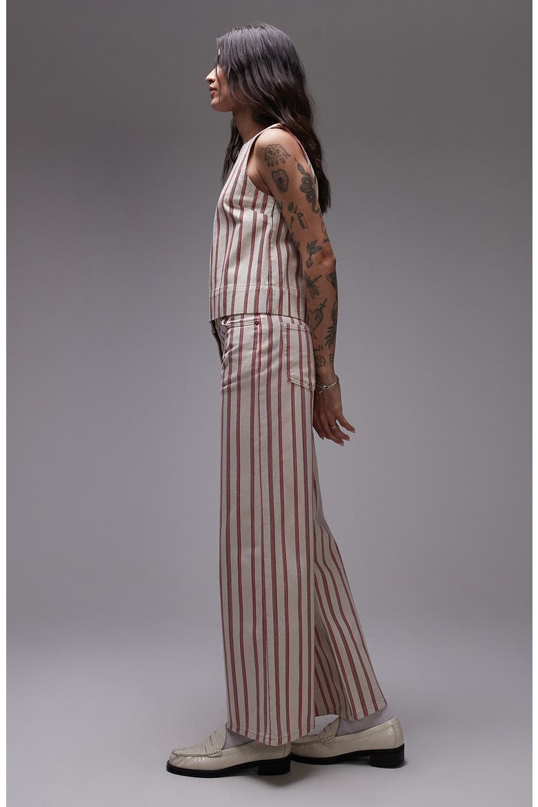 Stripe Mid Rise Wide Leg Jeans, Alternate, color, RED MULTI