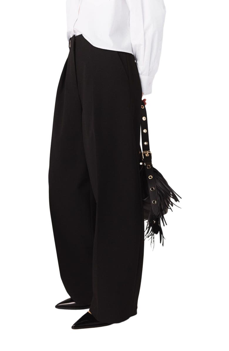 maje Balloon suit trousers, Alternate, color, Black