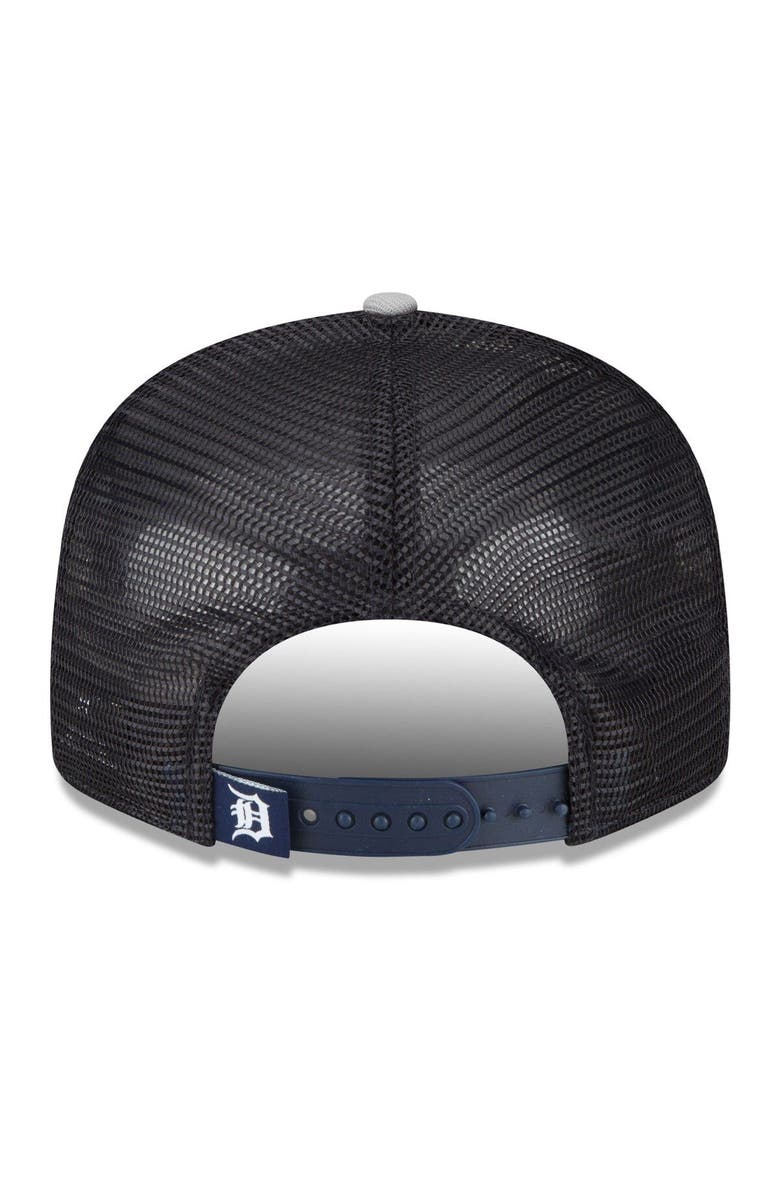 New Era Men's New Era Navy/Gray Detroit Tigers Logo Zoom Trucker 9FIFTY Snapback Hat, Alternate, color,