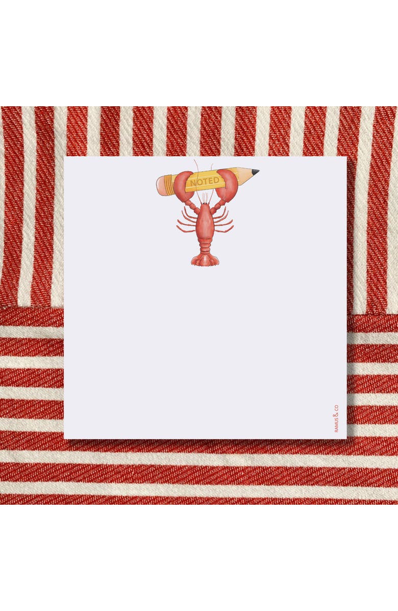 Ramus & Co Noted Lobstah Lobster 6" x 6" Square Notepad, Alternate, color, Multi-Pack
