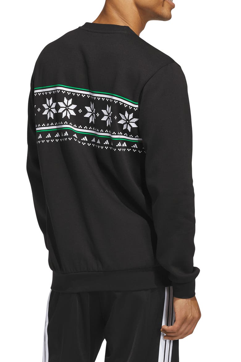 Holiday Print Crewneck Sweatshirt, Alternate, color, BLACK