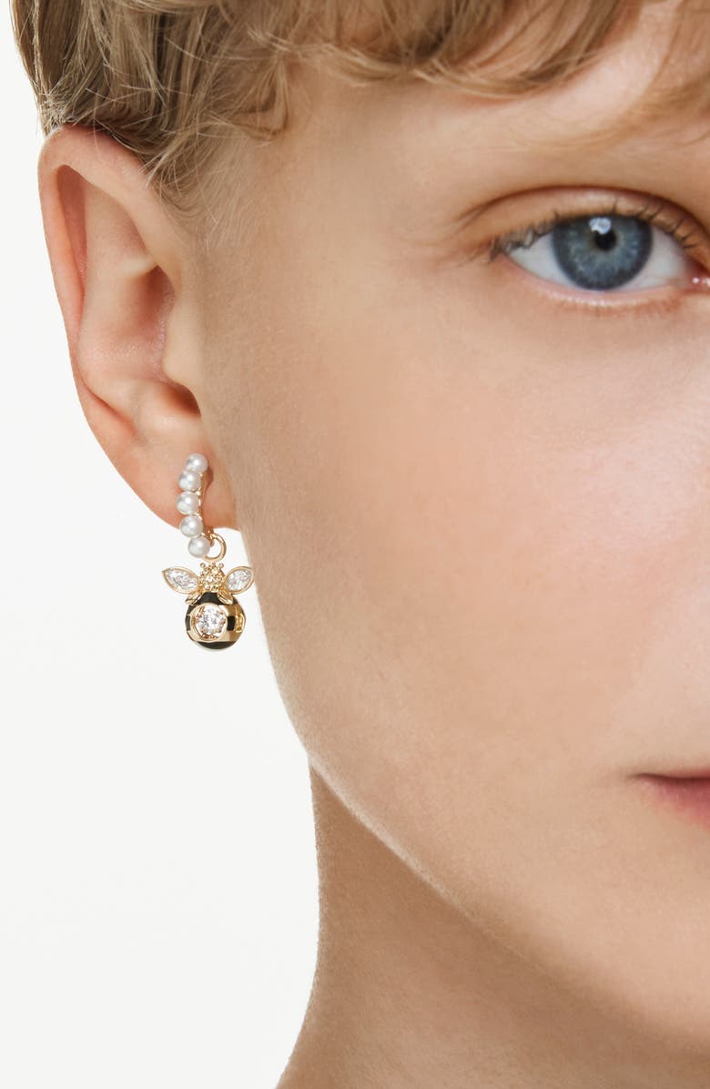 Swarovski Idyllia Faux Pearl Bee Drop Earrings, Alternate, color, Gold/ Multi