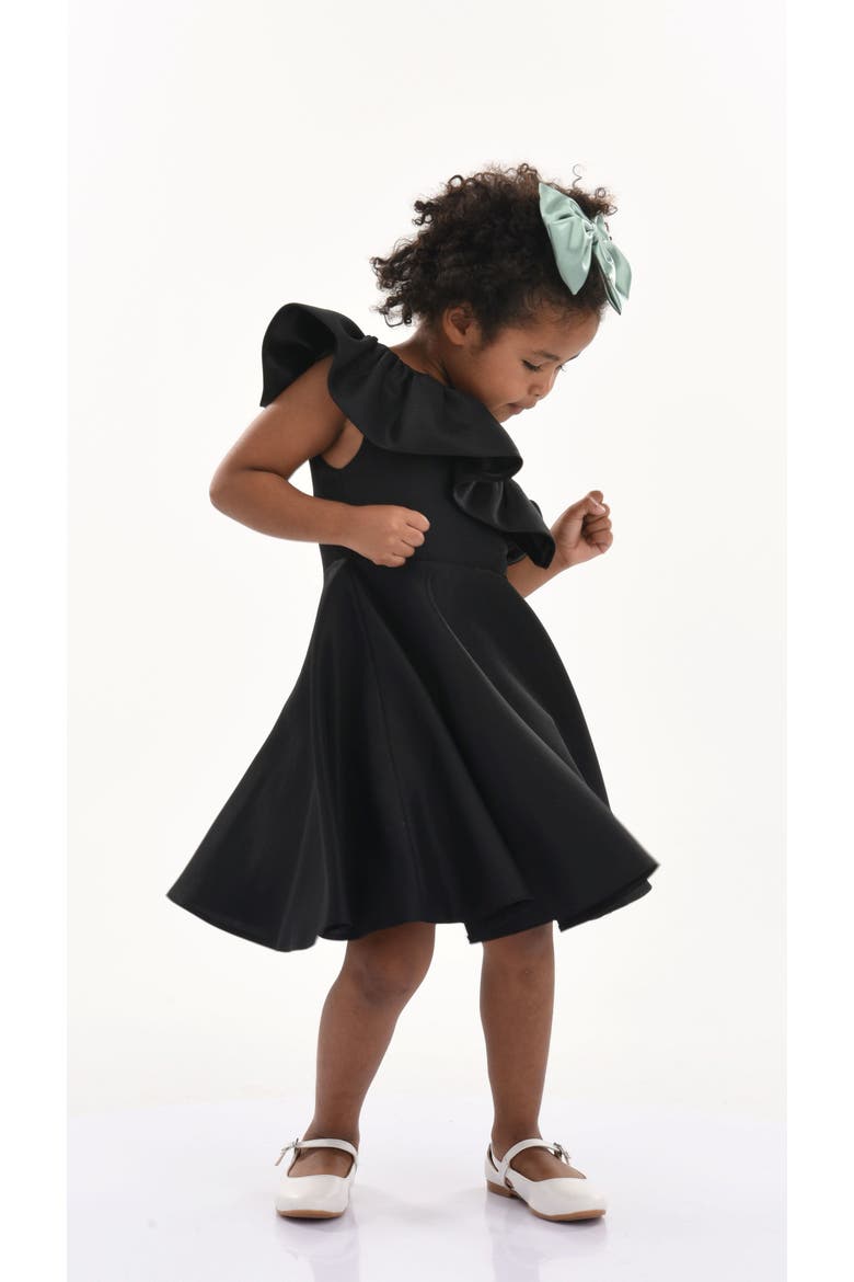 Riviera Off Shoulder Ruffle Dress, Alternate, color, Black