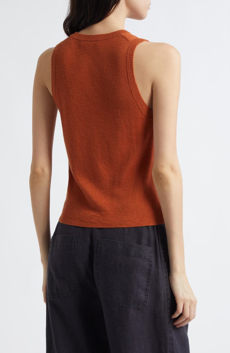 Vince Rib Cashmere & Silk Tank, Alternate, color, Dark Dusk Ember