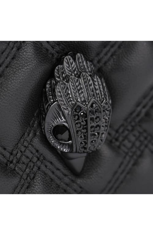 Kurt Geiger London Small Kensington Drench Quilted Leather Drawstring Crossbody Bag In Black